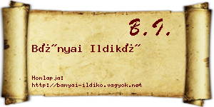 Bányai Ildikó névjegykártya